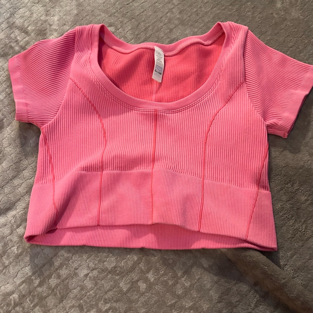Aerie Pink Ribbed Crop Top